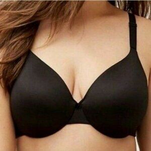Cacique Bra Backsmoother Full Coverage Nylon Blend Size 42DDD Black